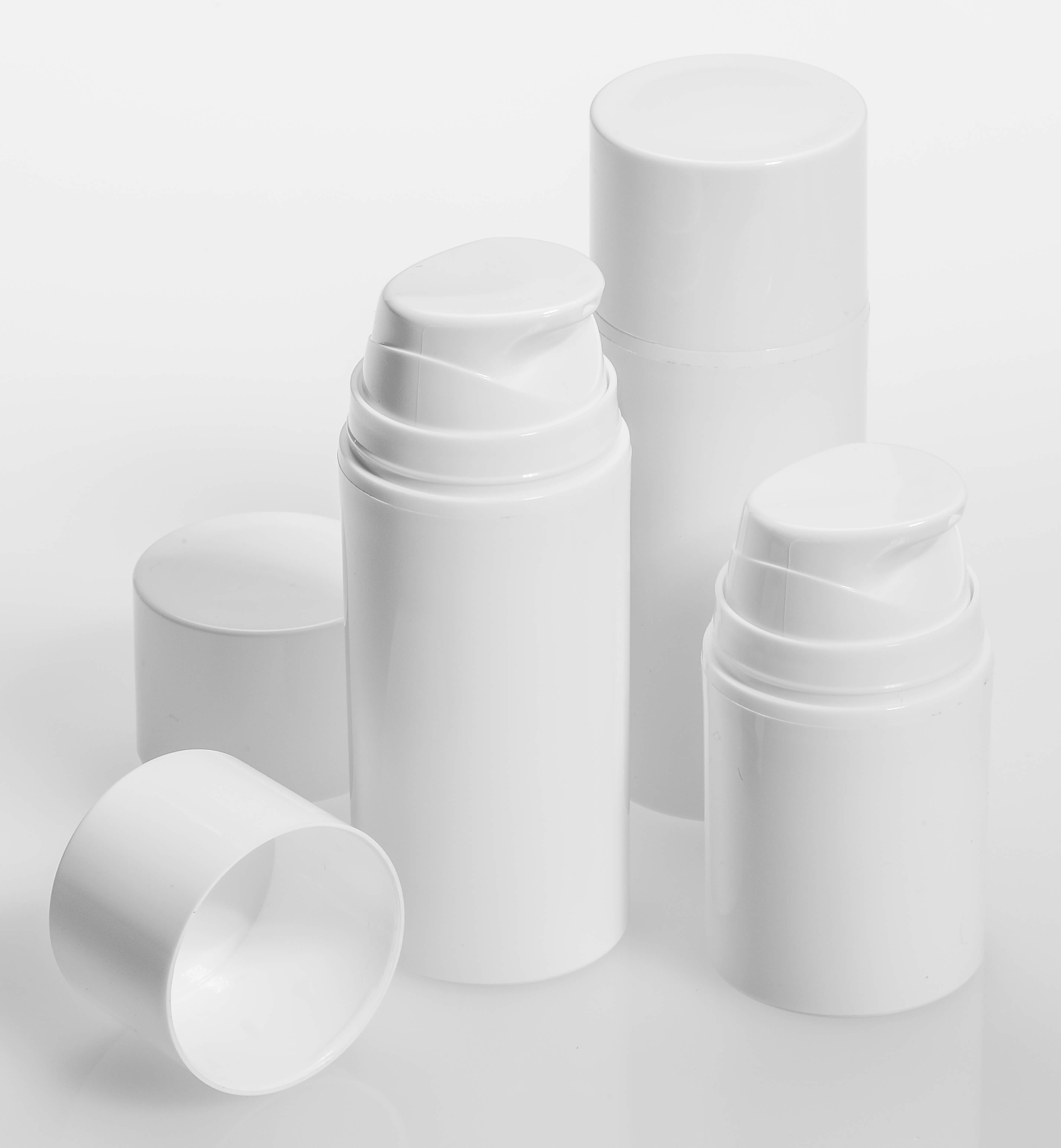 High Key image of white  bottles